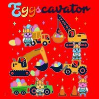 Cute Easter Eggscavator Construction Bunny Rabbits Santa Hat thumb 1
