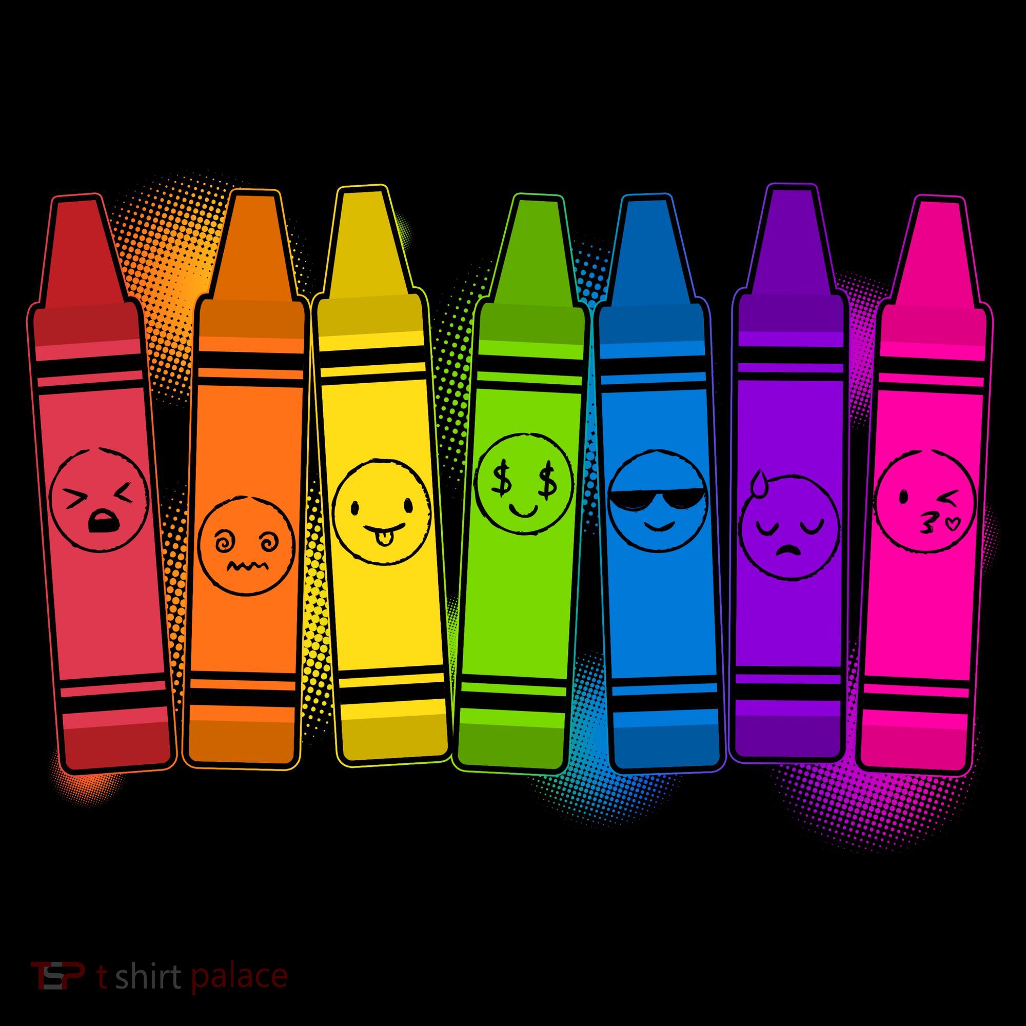 Cute Emotions Emoji Crayons Coaster