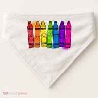Cute Emotions Emoji Crayons USA-Made Doggie Bandana thumb 0