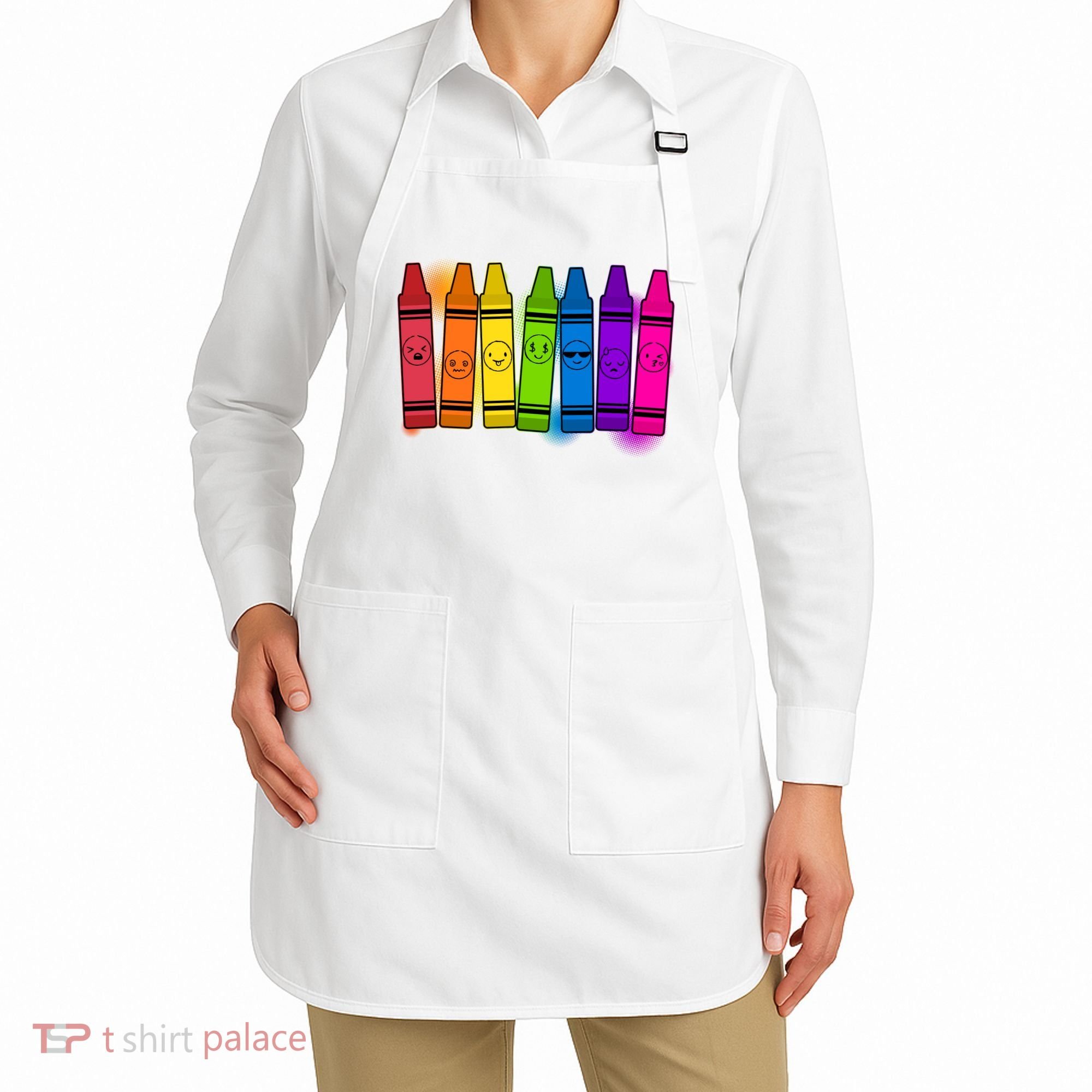 Cute Emotions Emoji Crayons Apron