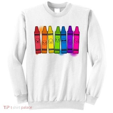 Cute Emotions Emoji Crayons Sweatshirt