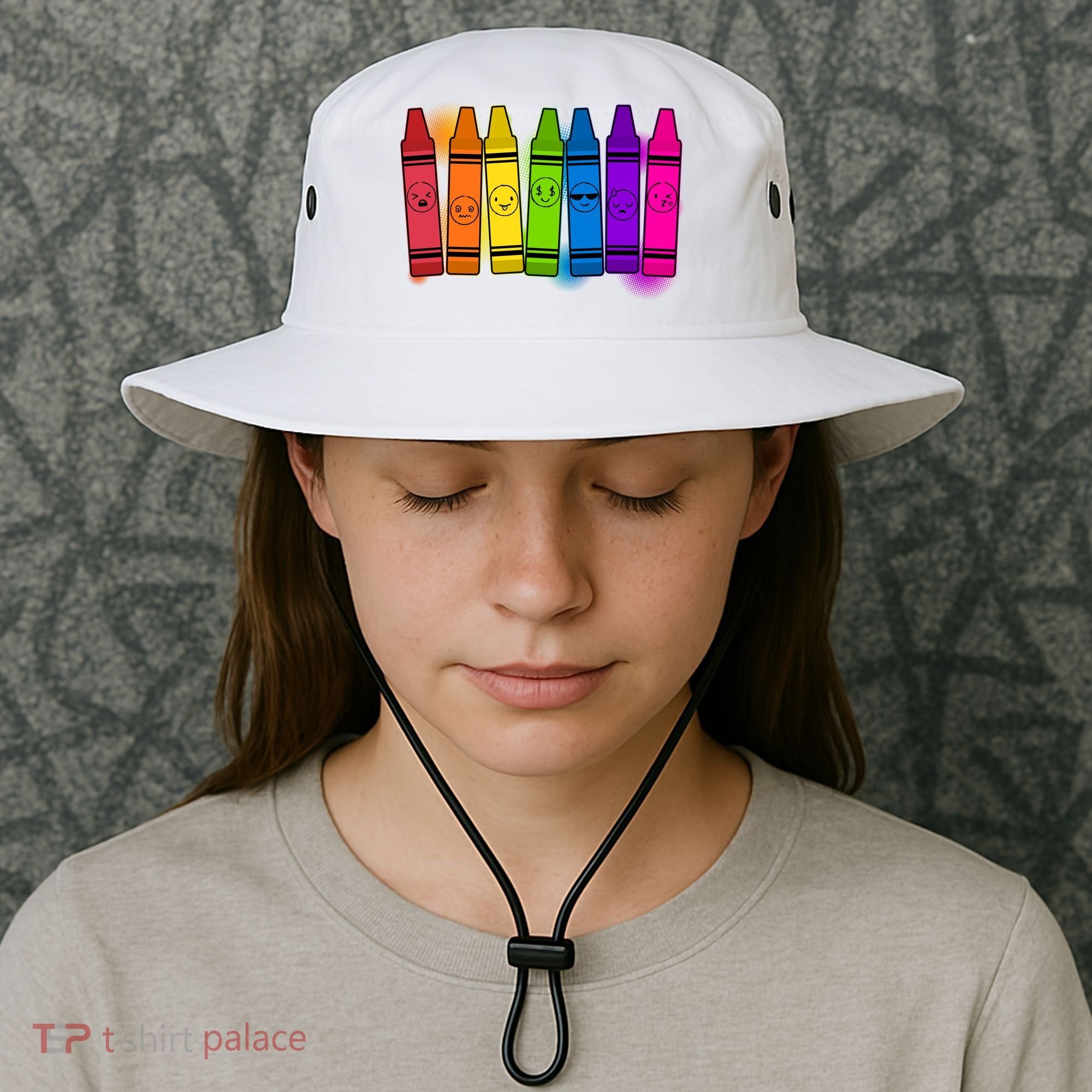 Cute Emotions Emoji Crayons Bucket Hat