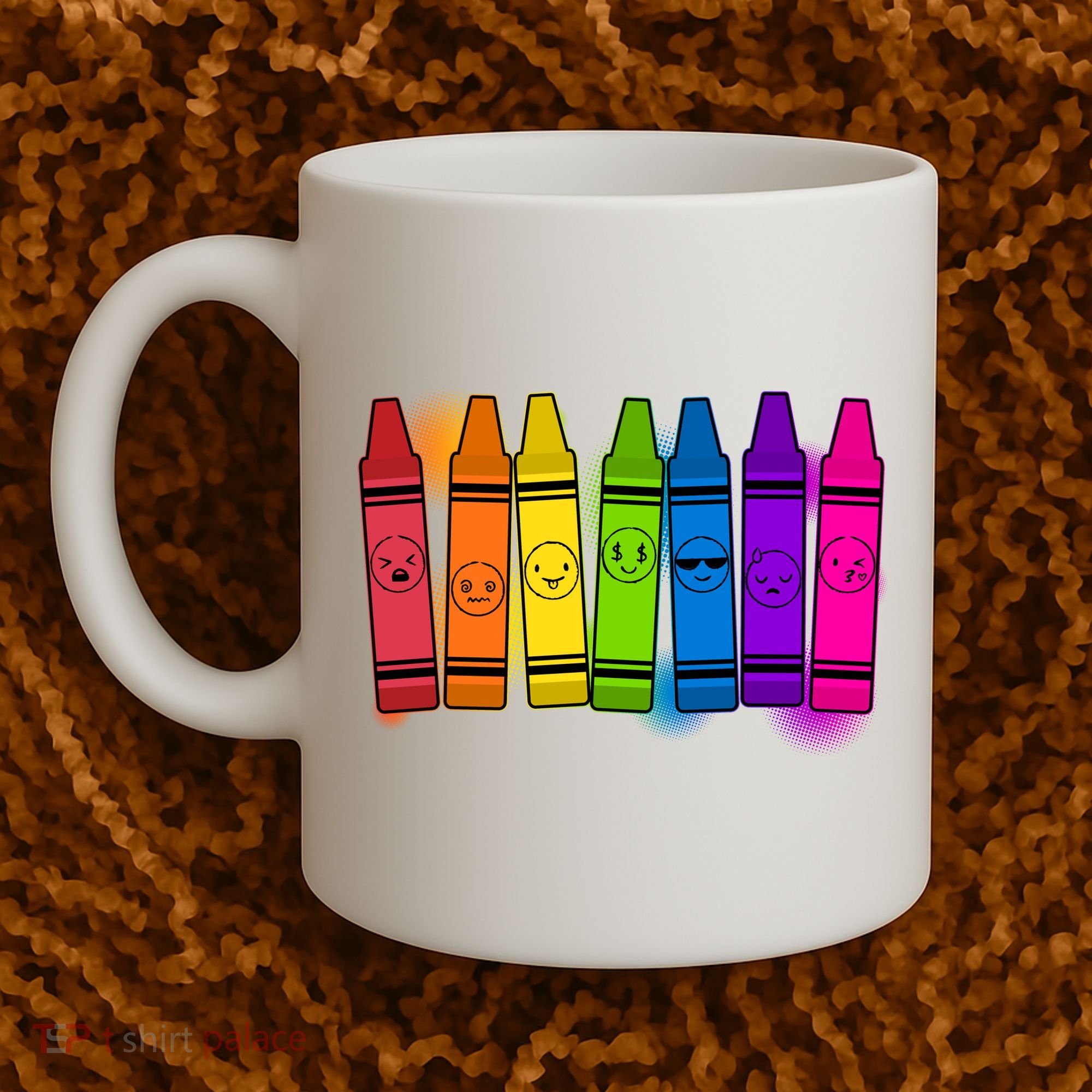 Cute Emotions Emoji Crayons Coffee Mug