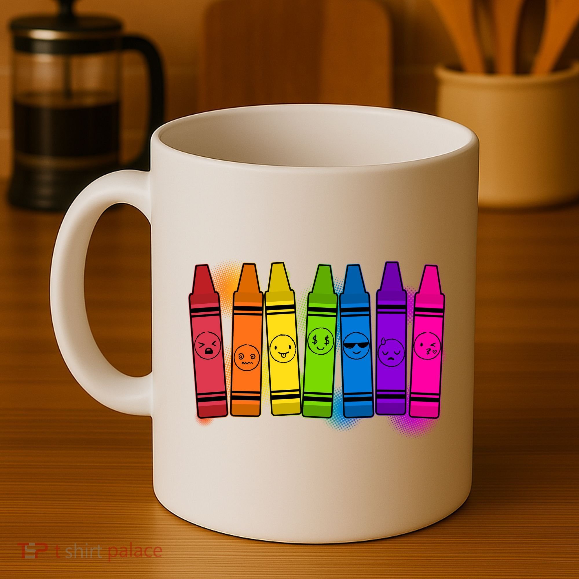 Cute Emotions Emoji Crayons Coffee Mug