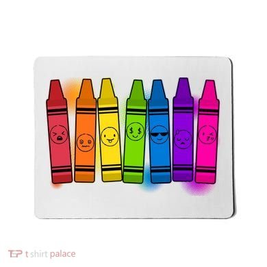 Cute Emotions Emoji Crayons Mousepad