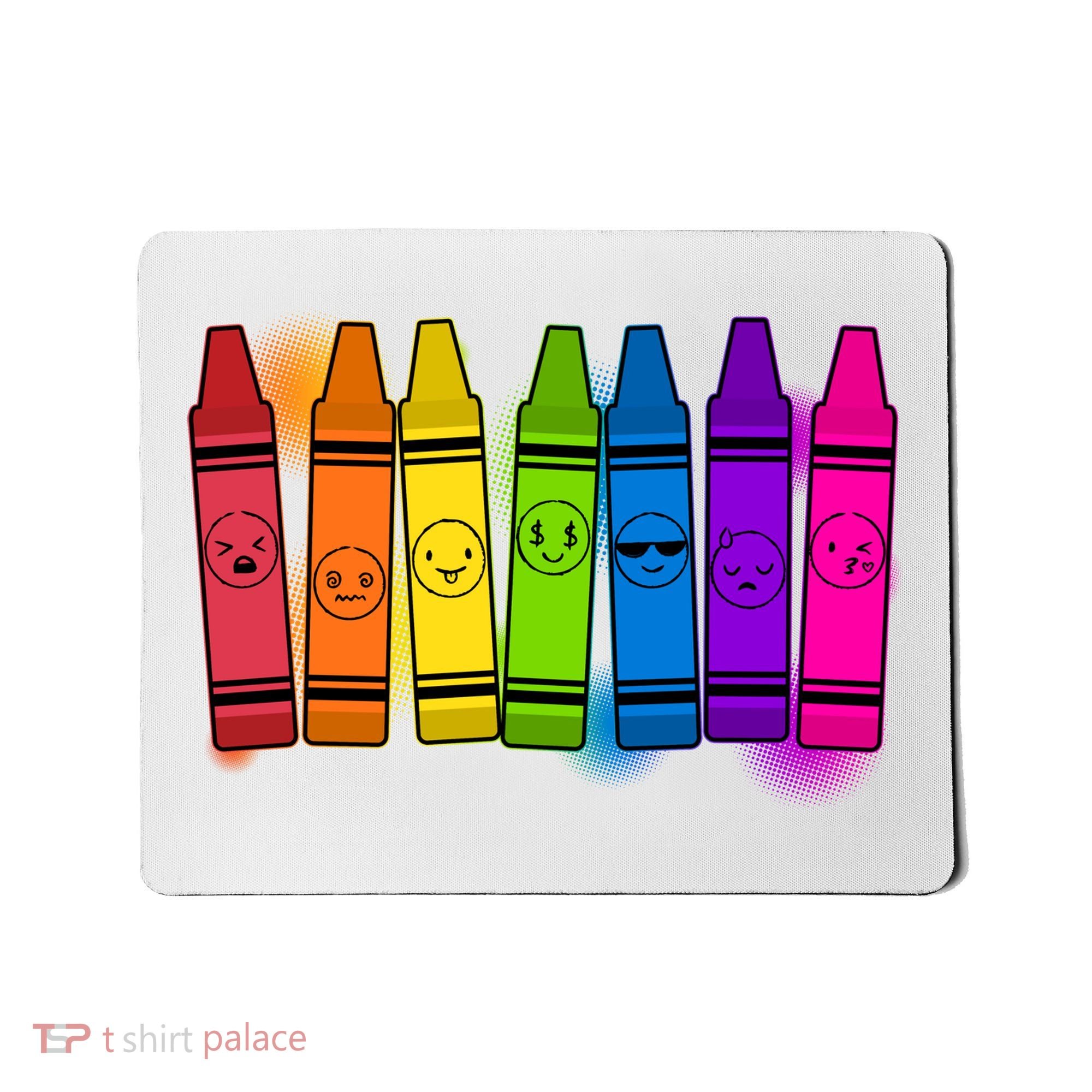 Cute Emotions Emoji Crayons Mousepad