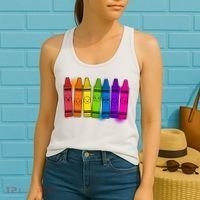 Cute Emotions Emoji Crayons Women's Tank Top thumb 2