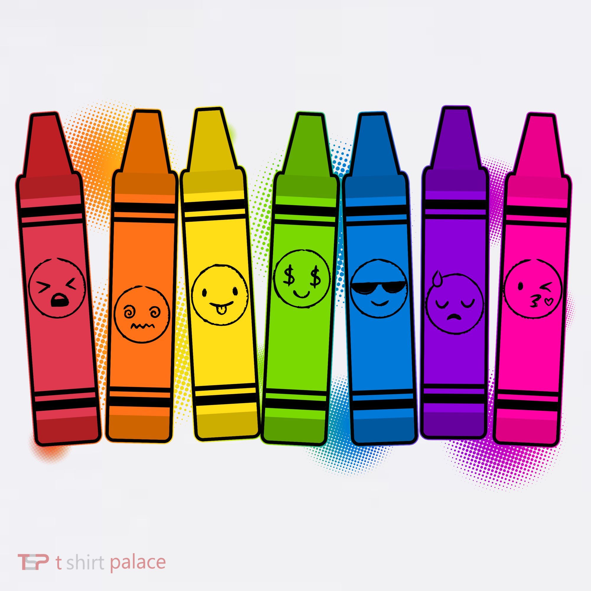 Cute Emotions Emoji Crayons Women's Tank Top
