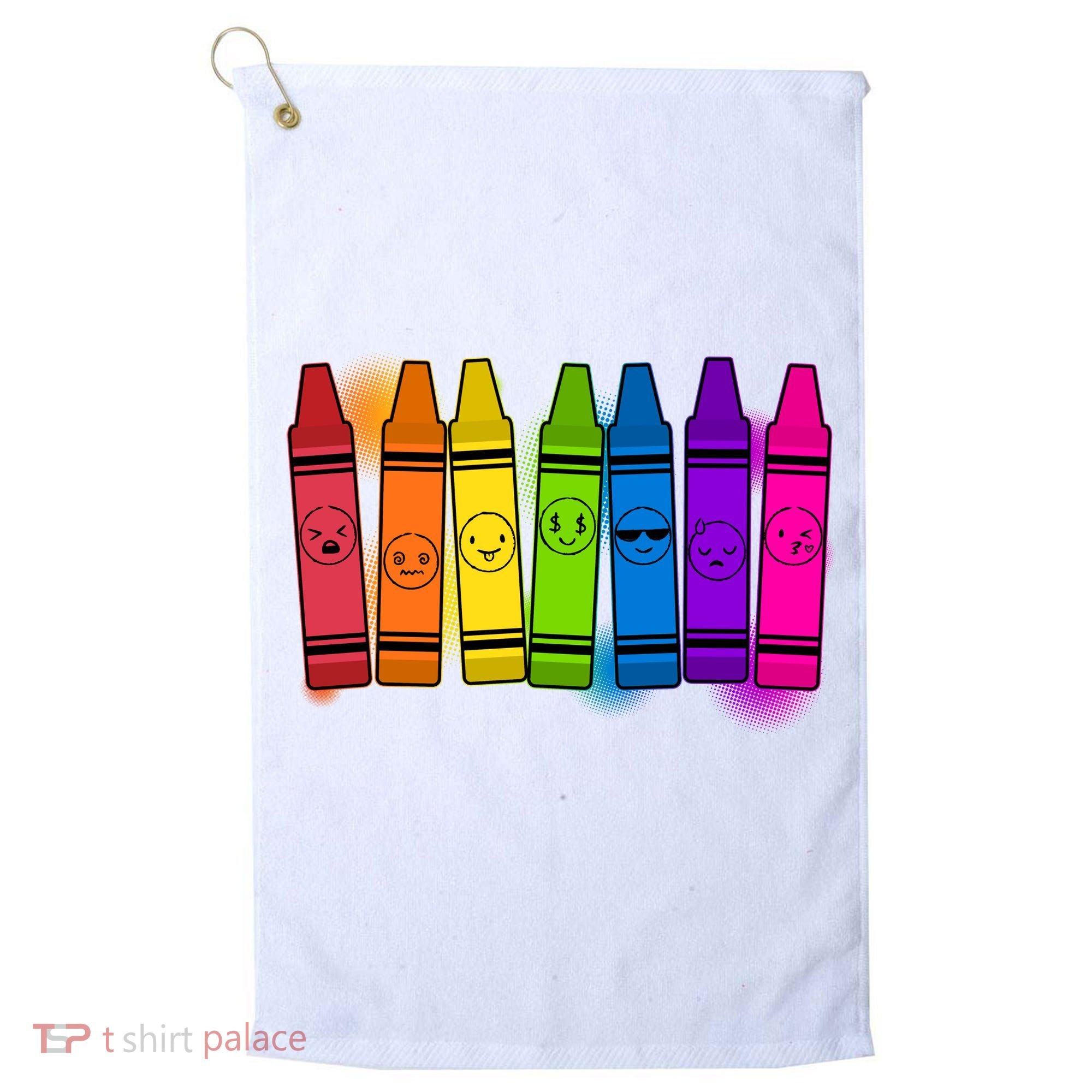 Cute Emotions Emoji Crayons Golf Towel
