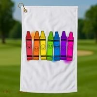 Cute Emotions Emoji Crayons Golf Towel thumb 1