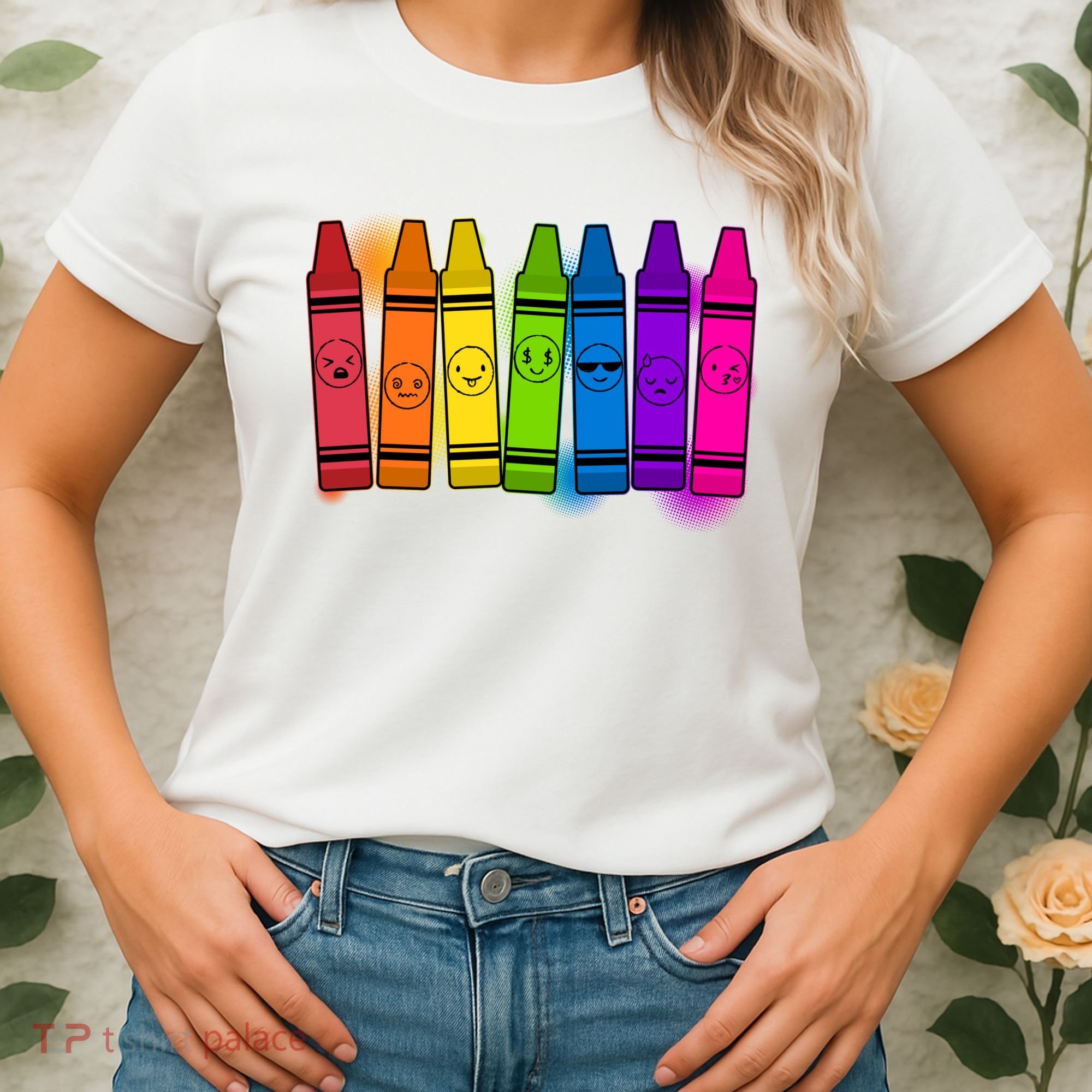 Cute Emotions Emoji Crayons Women's T-Shirt