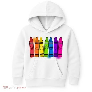 Cute Emotions Emoji Crayons Kids Hoodie