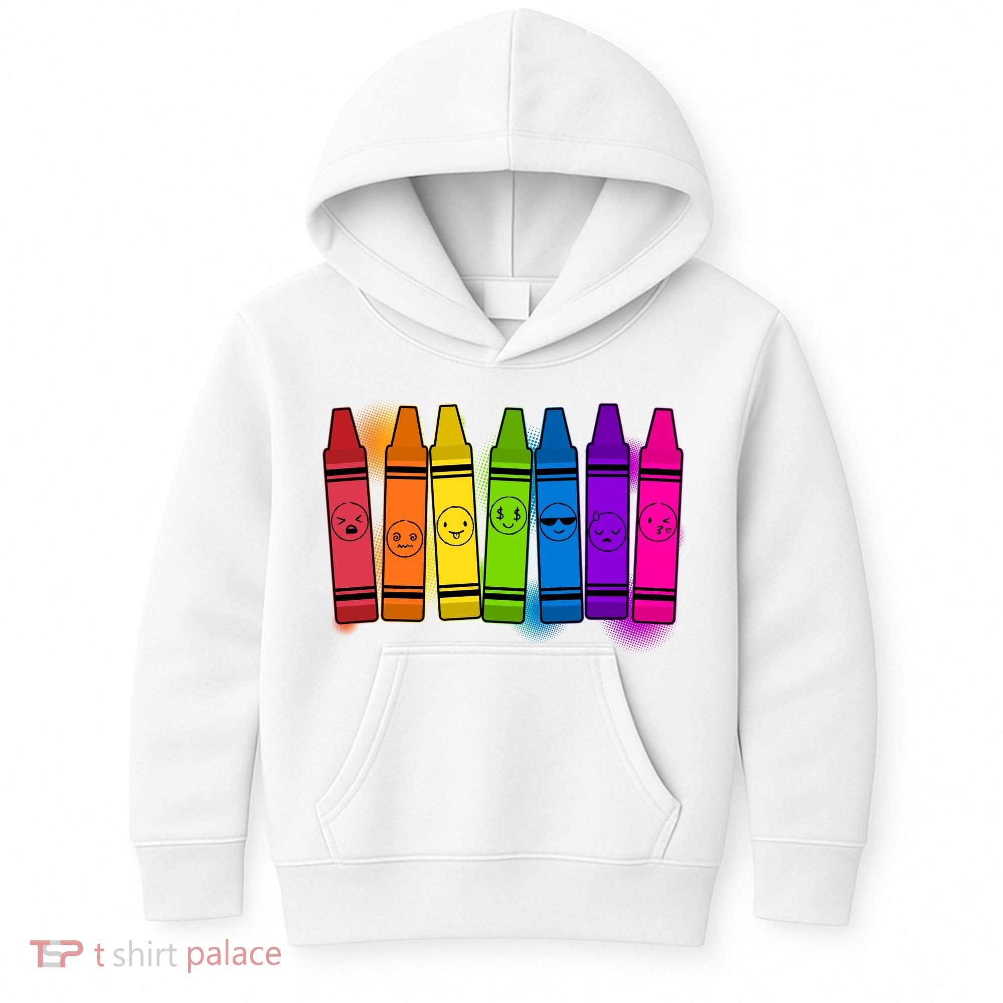 Cute Emotions Emoji Crayons Kids Hoodie