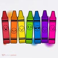 Cute Emotions Emoji Crayons Kids Long Sleeve Shirt thumb 2