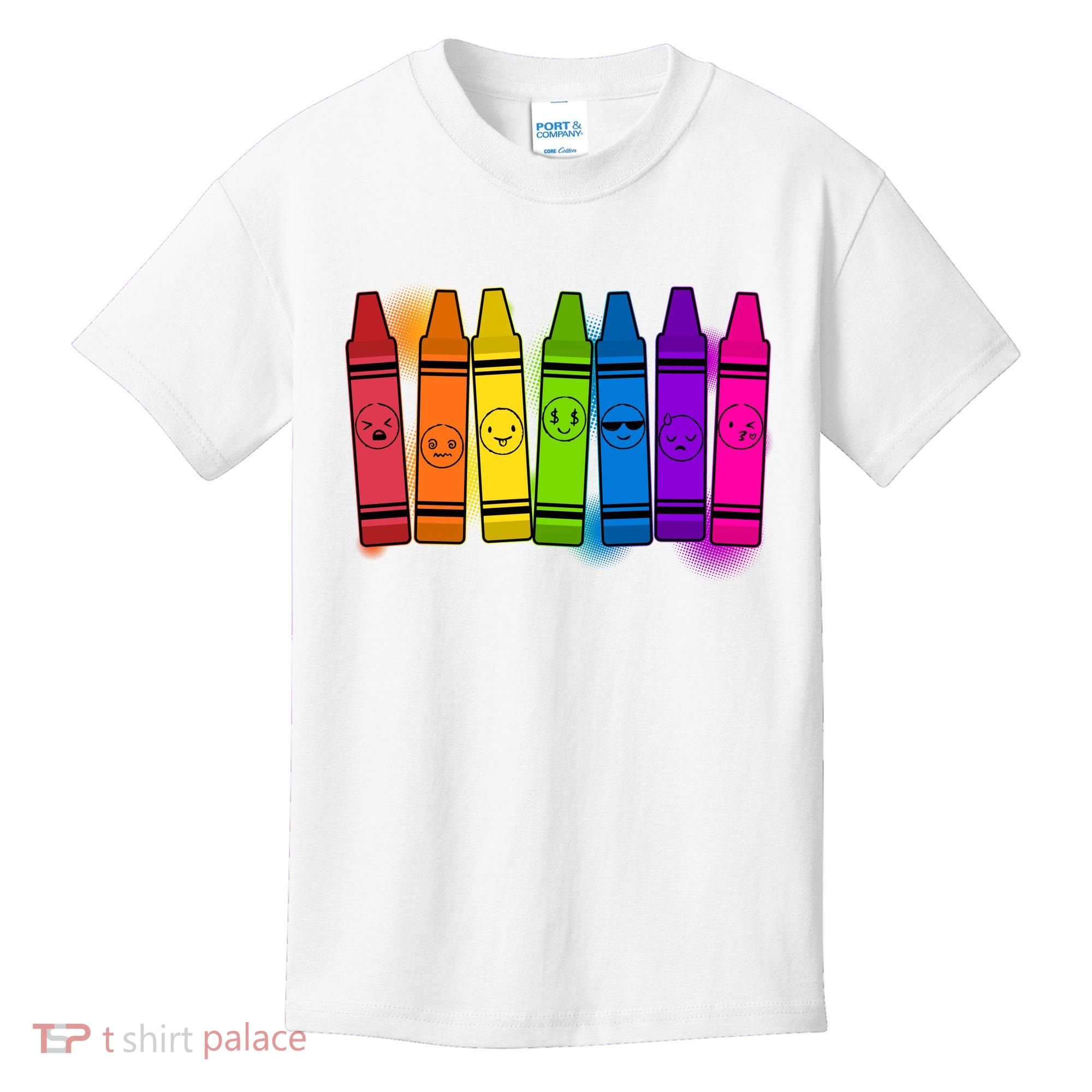 Cute Emotions Emoji Crayons Kids T-Shirt
