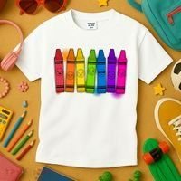 Cute Emotions Emoji Crayons Kids T-Shirt thumb 3