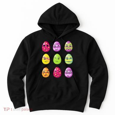 Colorful Easter Eggs Smiley Hoodie