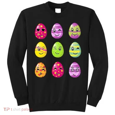 Colorful Easter Eggs Smiley Sweatshirt