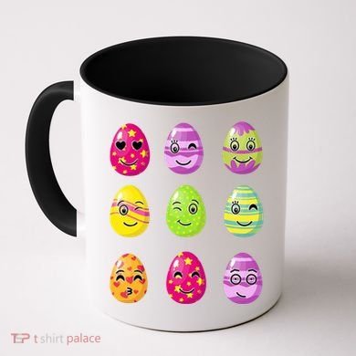 Colorful Easter Eggs Smiley Coffee Mug