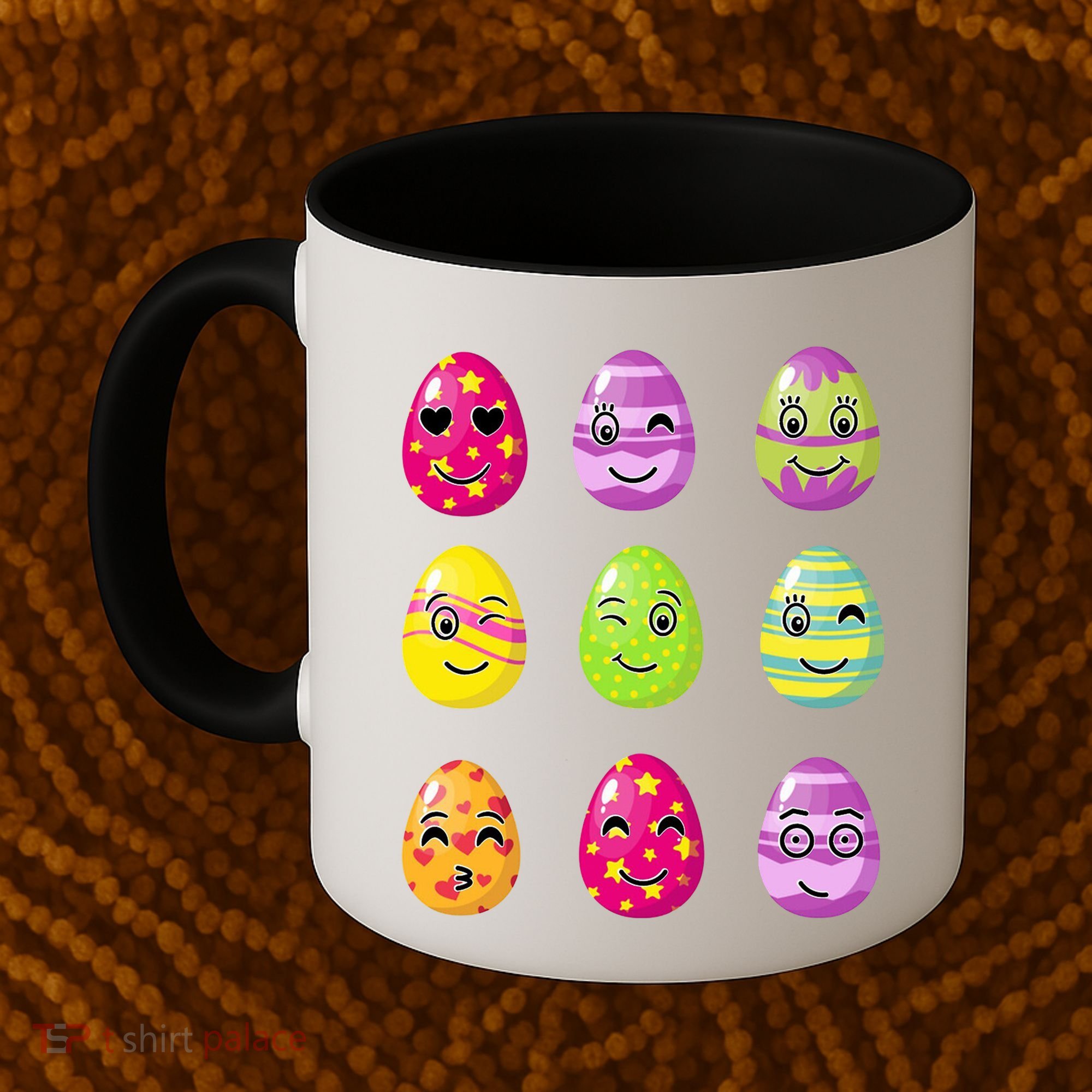 Colorful Easter Eggs Smiley Coffee Mug