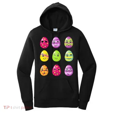 Colorful Easter Eggs Smiley Women's Hoodie