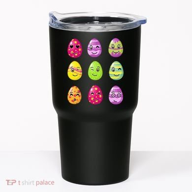 Colorful Easter Eggs Smiley Tumbler