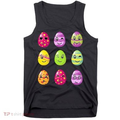 Colorful Easter Eggs Smiley Tank Top