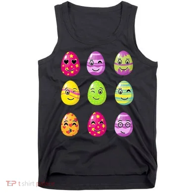 Colorful Easter Eggs Smiley Tank Top