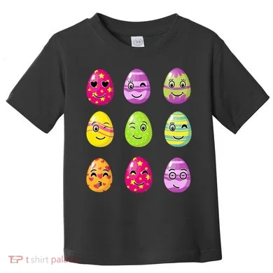 Colorful Easter Eggs Smiley Toddler T-Shirt