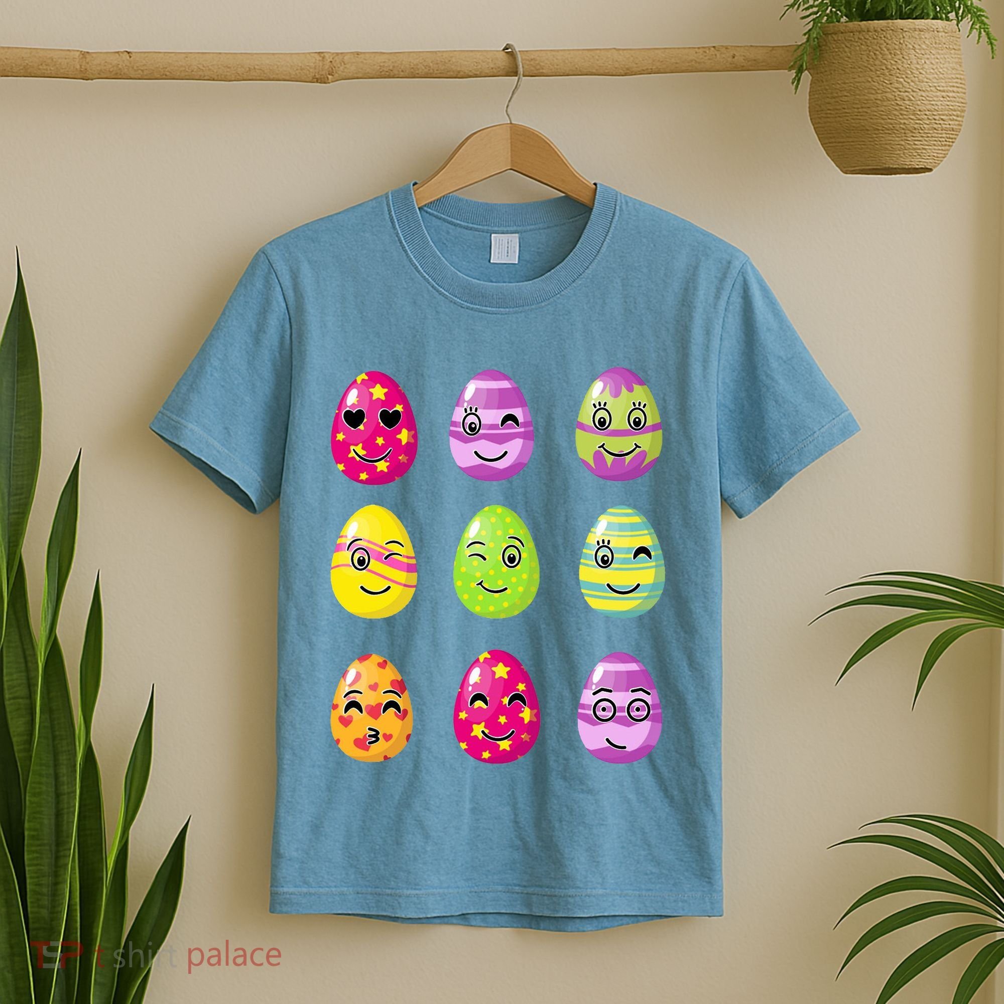 Colorful Easter Eggs Smiley T-Shirt