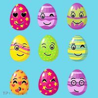 Colorful Easter Eggs Smiley T-Shirt thumb 6