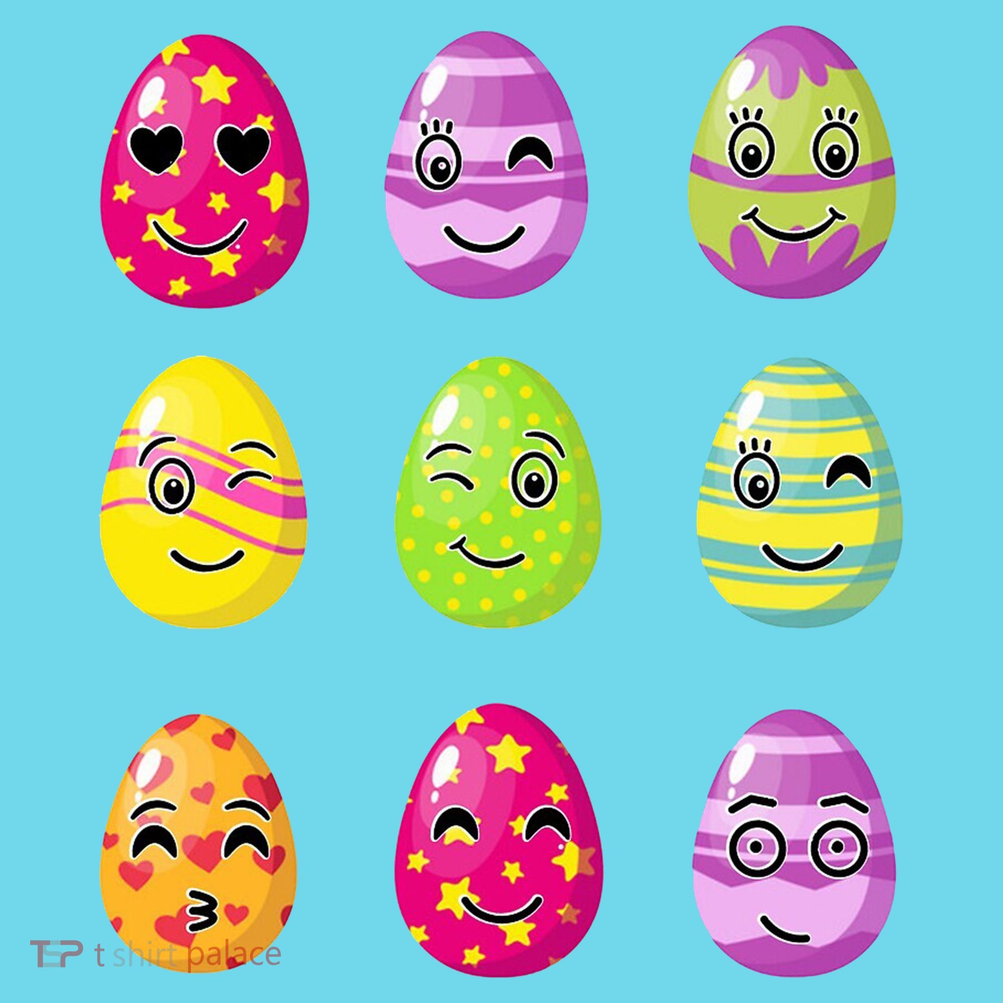 Colorful Easter Eggs Smiley Kids Long Sleeve Shirt