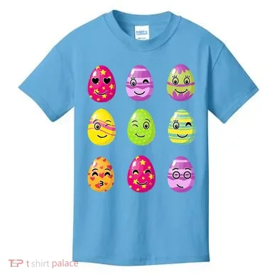 Colorful Easter Eggs Smiley Kids T-Shirt
