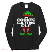 Cookie Eating Elf Matching Family Group Christmas Party Pj Long Sleeve Shirt thumb 0