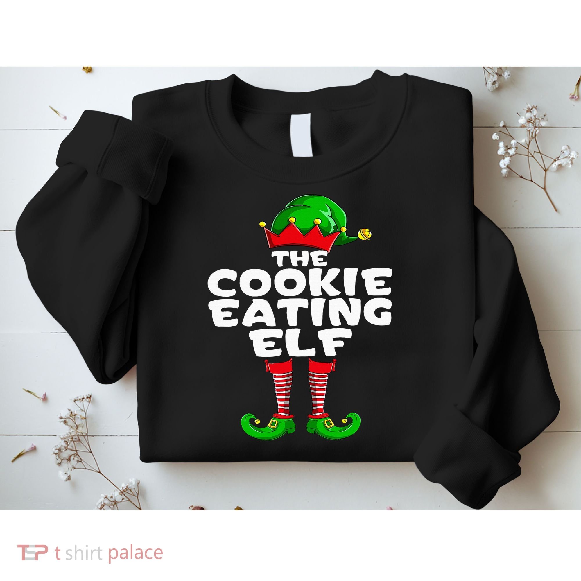 Cookie Eating Elf Matching Family Group Christmas Party Pj Sweatshirt