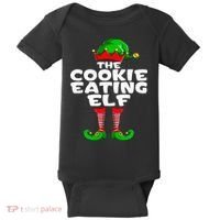 Cookie Eating Elf Matching Family Group Christmas Party Pj Baby Bodysuit thumb 0