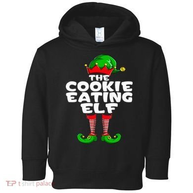 Cookie Eating Elf Matching Family Group Christmas Party Pj Toddler Hoodie