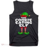 Cookie Eating Elf Matching Family Group Christmas Party Pj Tank Top thumb 0