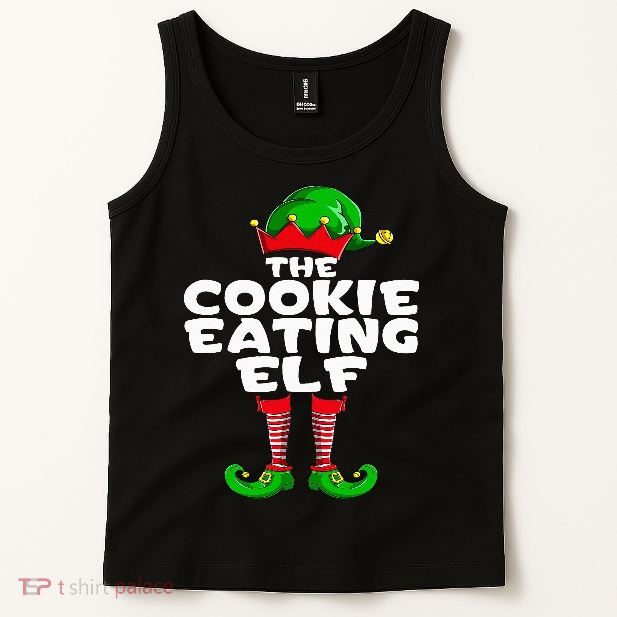 Cookie Eating Elf Matching Family Group Christmas Party Pj Tank Top