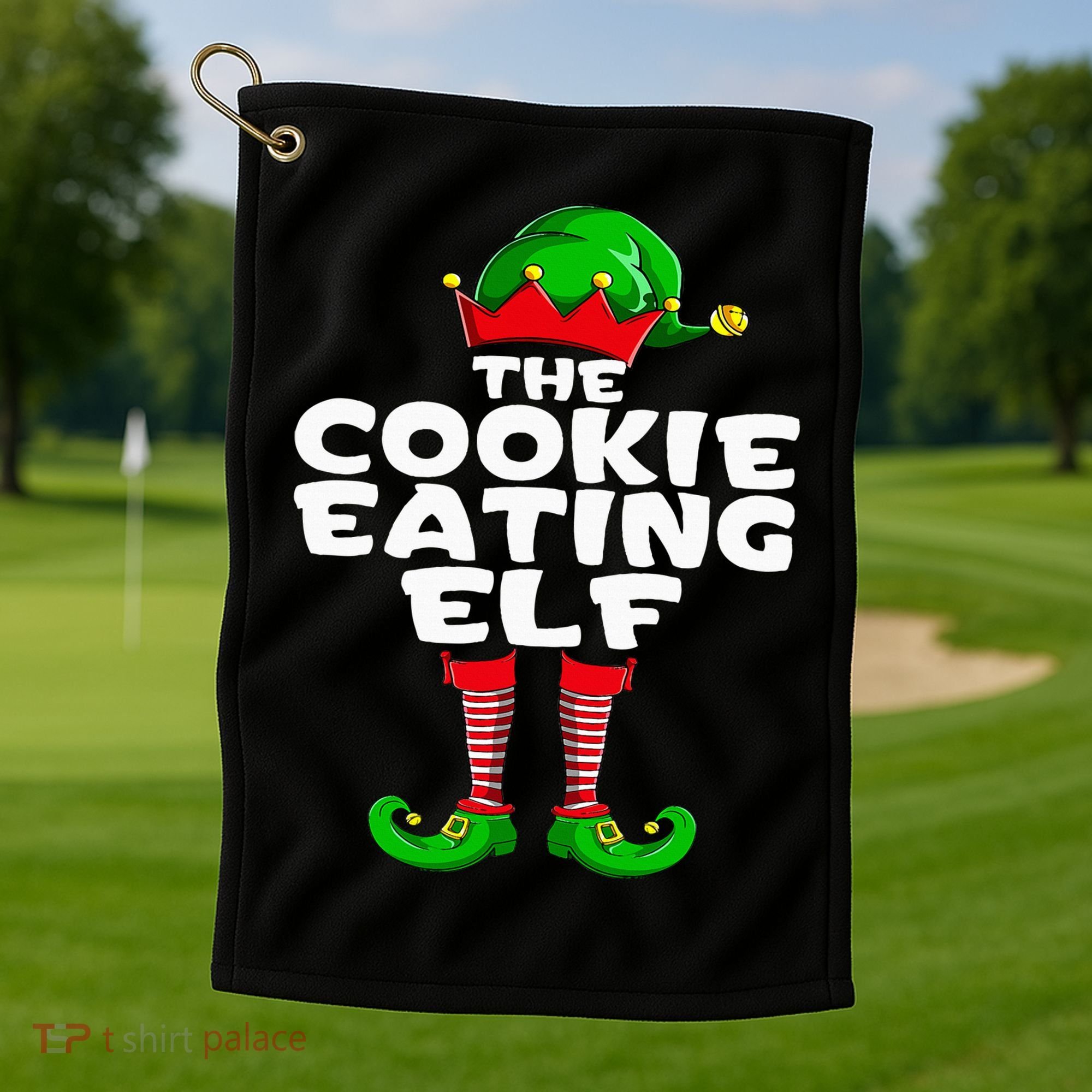 Cookie Eating Elf Matching Family Group Christmas Party Pj Golf Towel