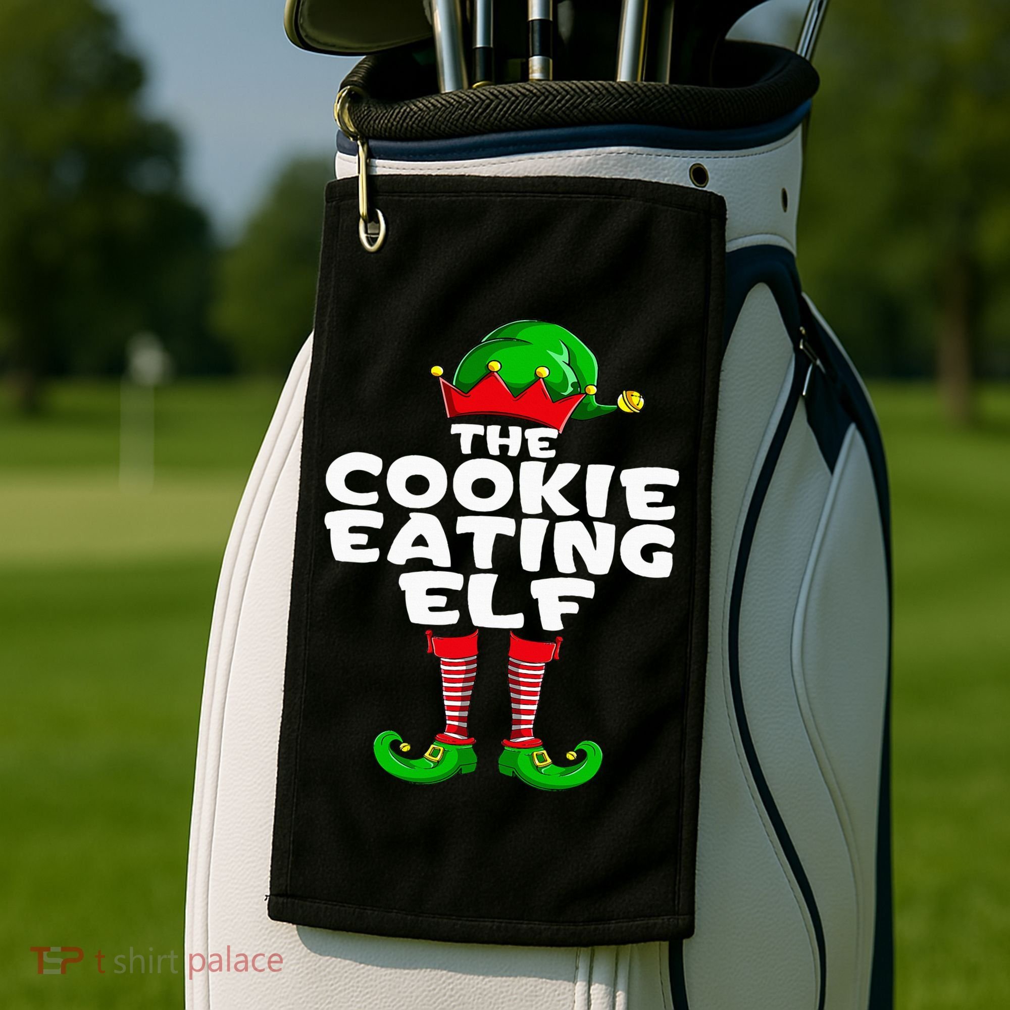 Cookie Eating Elf Matching Family Group Christmas Party Pj Golf Towel