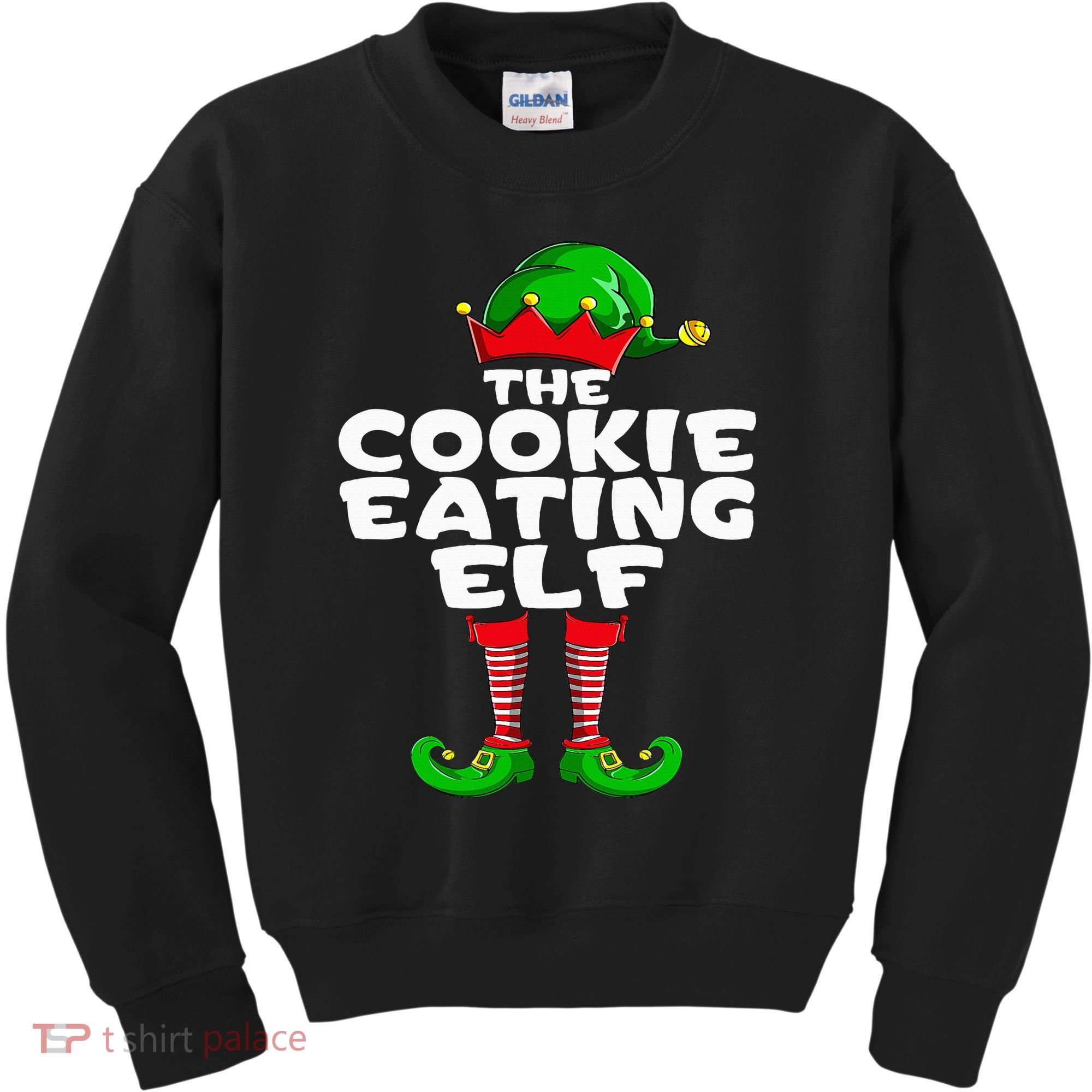Cookie Eating Elf Matching Family Group Christmas Party Pj Kids Sweatshirt