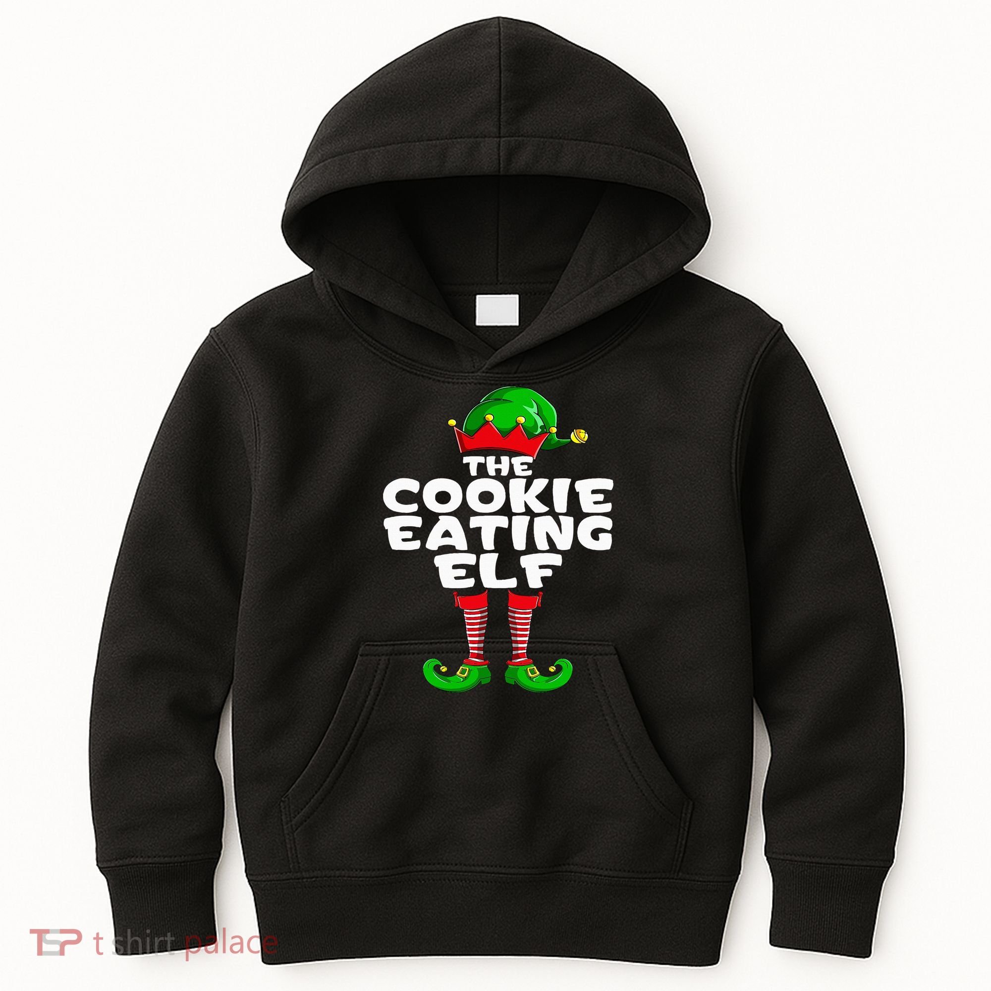 Cookie Eating Elf Matching Family Group Christmas Party Pj Kids Hoodie