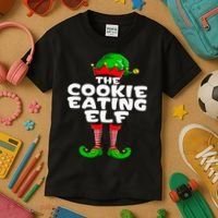 Cookie Eating Elf Matching Family Group Christmas Party Pj Kids T-Shirt thumb 3