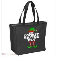 Cookie Eating Elf Matching Family Group Christmas Party Pj Tote Bag thumb 2