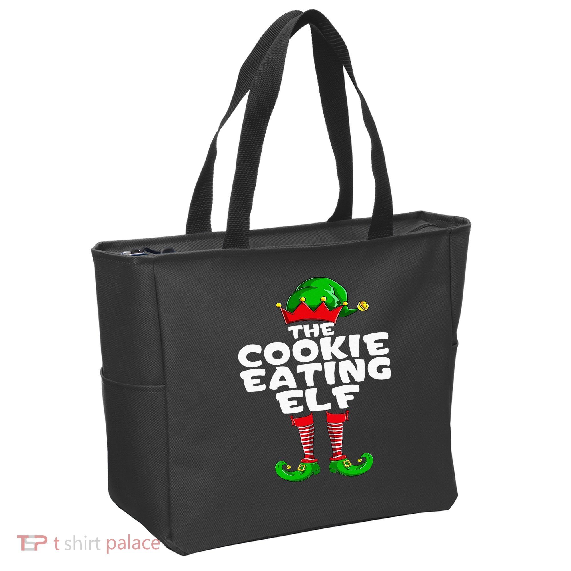 Cookie Eating Elf Matching Family Group Christmas Party Pj Tote Bag