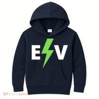 Cool EV Electric Vehicle, EV Life, Funny Electric Vehicle Kids Hoodie thumb 0