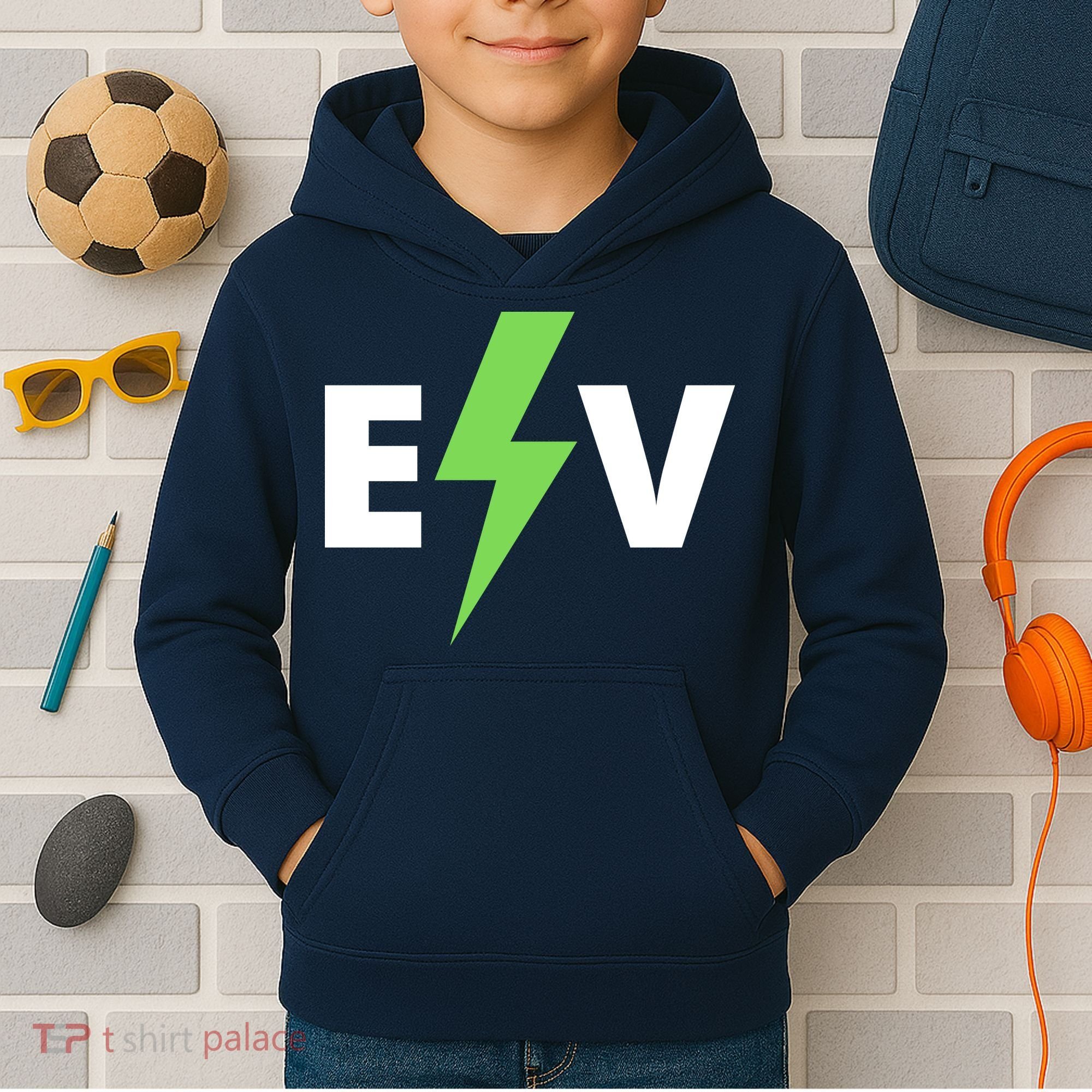 Cool EV Electric Vehicle, EV Life, Funny Electric Vehicle Kids Hoodie