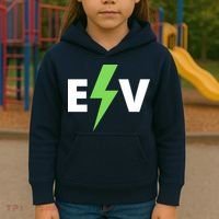 Cool EV Electric Vehicle, EV Life, Funny Electric Vehicle Kids Hoodie thumb 3