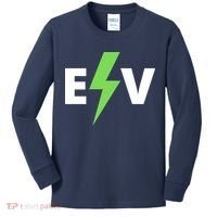 Cool EV Electric Vehicle, EV Life, Funny Electric Vehicle Kids Long Sleeve Shirt thumb 0